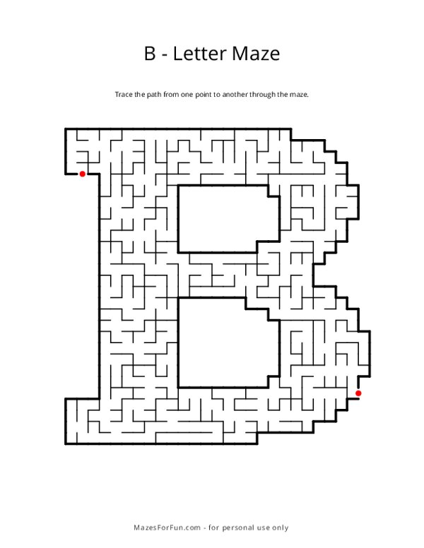 Letter Maze - B