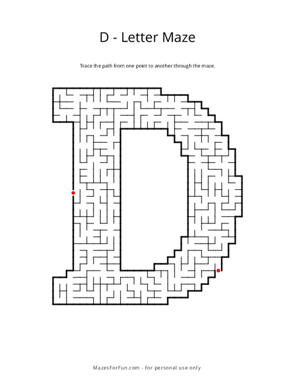 Letter Maze - D