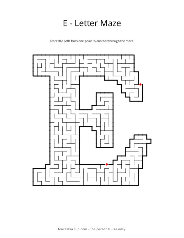 Letter Maze - E