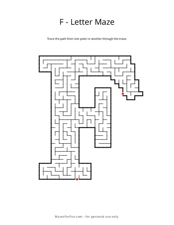 Letter Maze - F