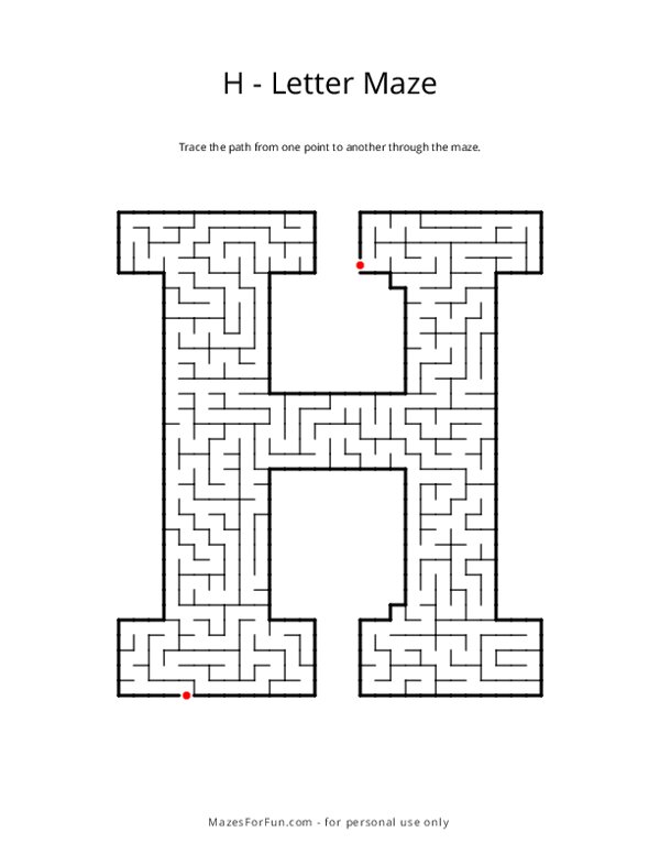 Letter Maze - H