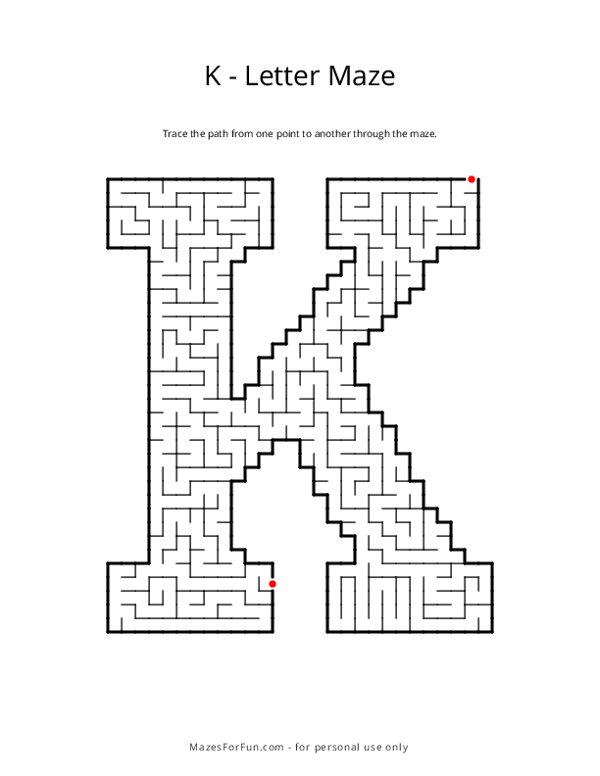 Letter Maze - K