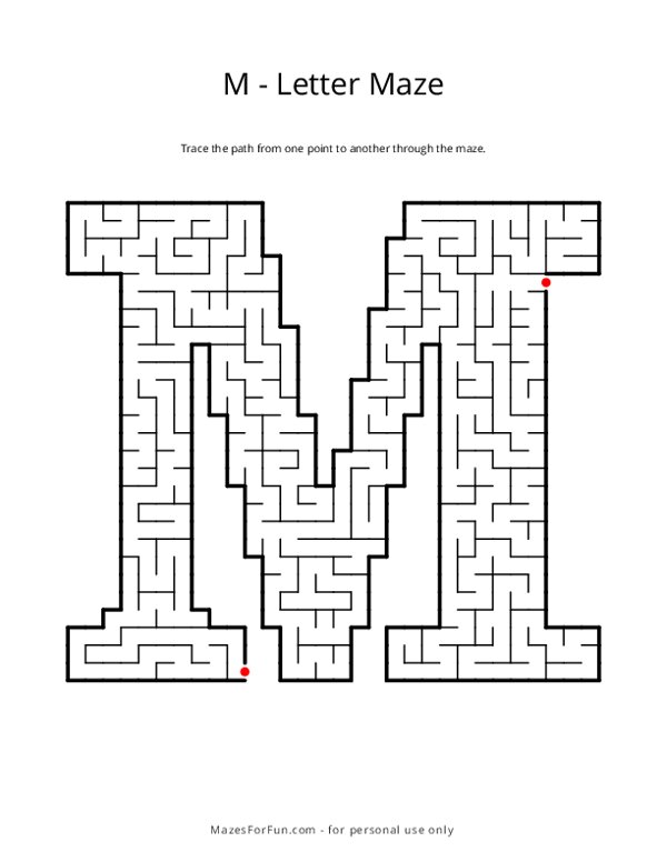 Letter Maze - M