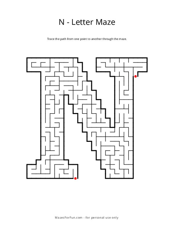 Letter Maze - N