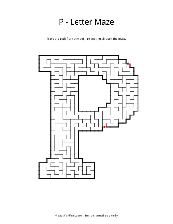 Letter Maze - P