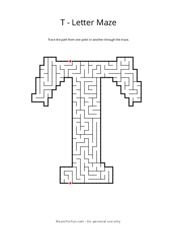 Letter Maze - T