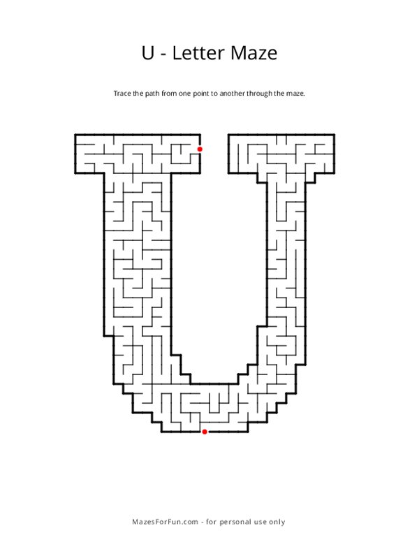 Letter Maze - U