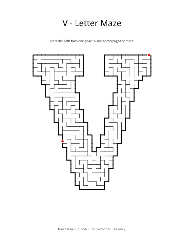 Letter Maze - V