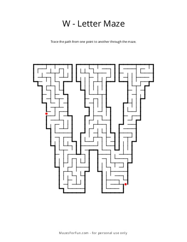 Letter Maze - W