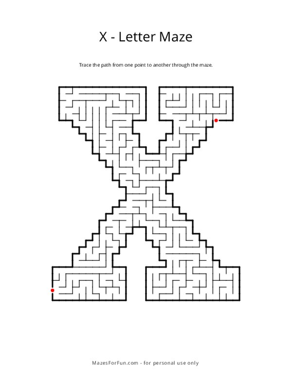Letter Maze - X