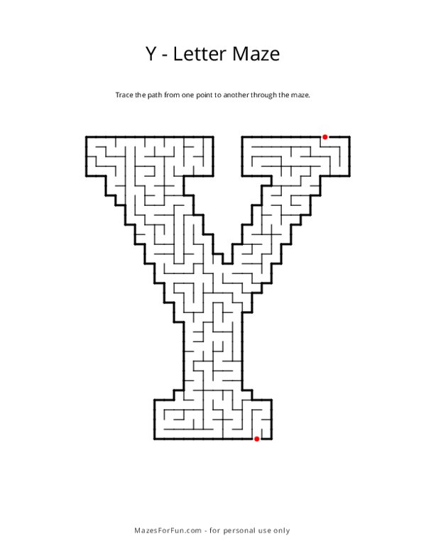 Letter Maze - Y