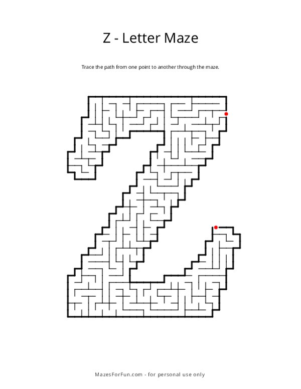 Letter Maze - Z